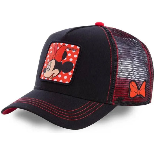 High-Quality Disney Style Cartoon Snapback – Unisex Cotton Baseball Cap with Mesh Back