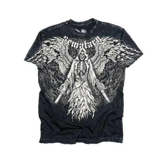 2000s Affliction-Style Graphic T-Shirt – Retro Punk Hip Hop Oversized Tee for Men