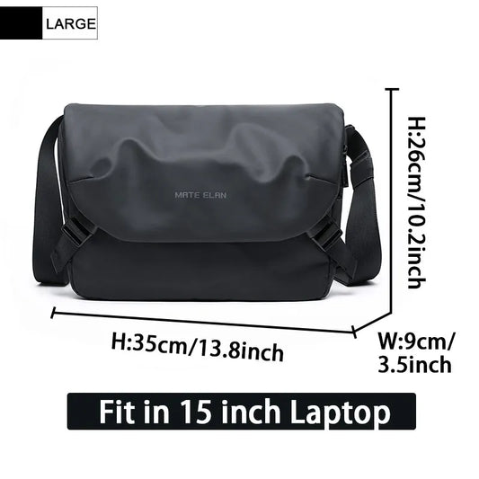 Waterproof Large-Capacity Crossbody Bag – Men’s 15-Inch Laptop Shoulder Bag with Anti-Theft Design