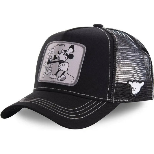High-Quality Disney Style Cartoon Snapback – Unisex Cotton Mesh Baseball Cap for Men & Women