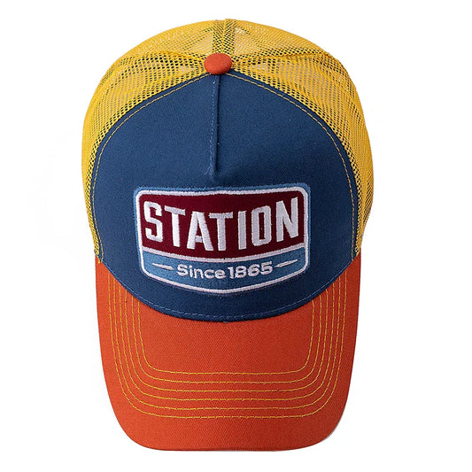 Classic STATION Letter Pattern Mesh Baseball Cap – Unisex Breathable Summer Trucker Hat