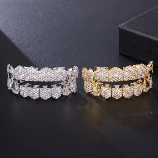 Htpwe Hip Hop Full CZ Teeth Grillz